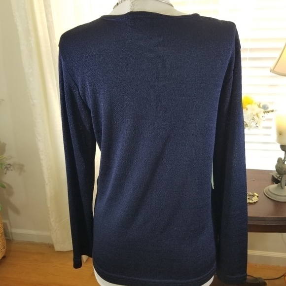 Orange USA sz sm top navy textured - Picture 3 of 7